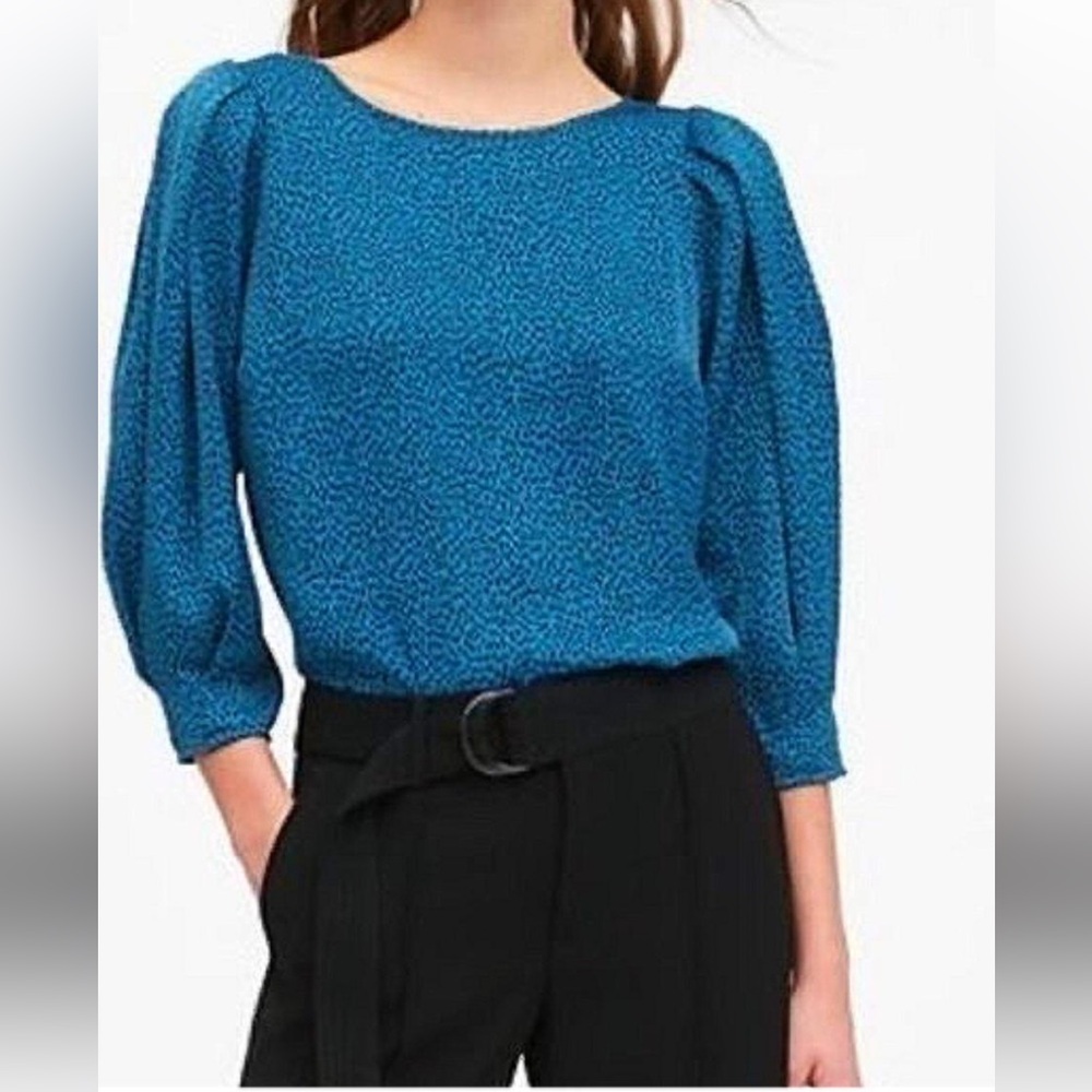 Banana Republic Blue Women's puff sleeve blouse size L